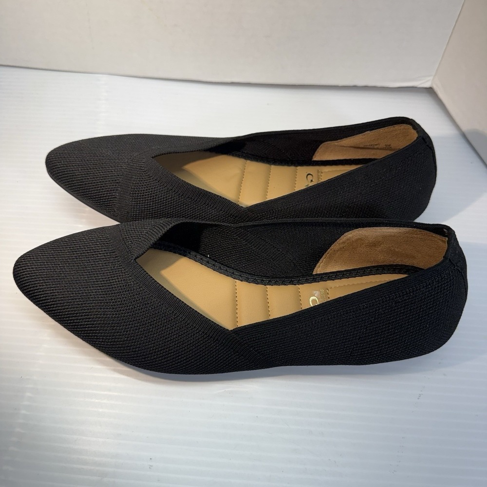 Kelly & Katie JAYDE Pointed-Toe Flats Cushioned Ballet Black Women's Sz 8 M NWOT